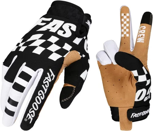 Vista 2 de Cuadrícula cuadrada MTB Cool motocicleta bicicleta dedo completo Off-Road Racing Guantes deportes al aire libre para hombres mujeres y montañismo