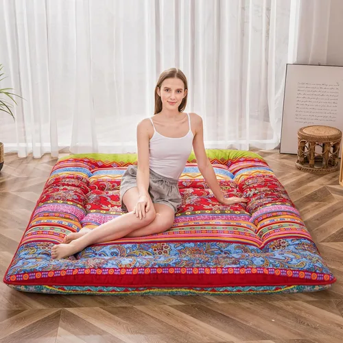 Vista 40 de MAXYOYO Colchón Japonés de Suelo Futón Colchón, Tapete de Tatami Engrosado de 4", Almohadilla para Dormir Plegable Enrollable para Niños y Niñas
