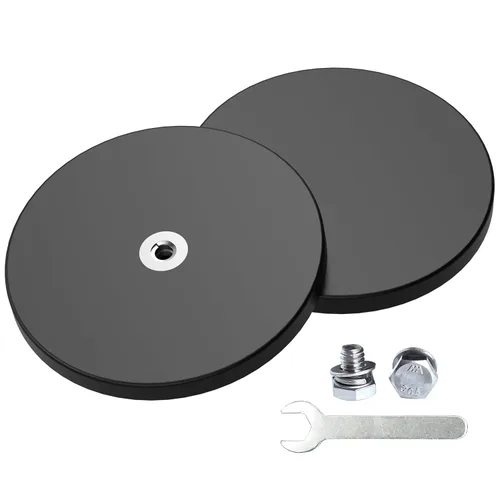 Vista 8 de Magnetpro 4 imanes de montaje con revestimiento de goma fuerte, antiarañazos y anticorrosión, más de 30 libras de potencia adhesiva, con orificio