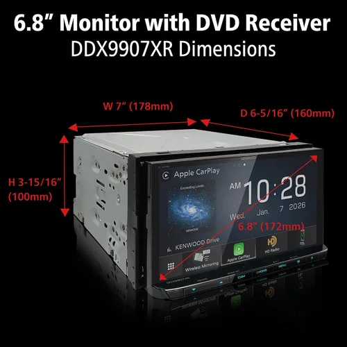 Vista 3 de Kenwood DDX9907XR Receptor de CD/DVD de 6.8" con Apple CarPlay y Android Auto