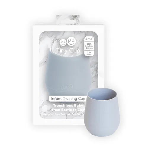 Vista 11 de ezpz Tiny Cup (Azul) – 4 meses en adelante – Taza de entrenamiento de 100% silicona para bebés – Diseñada por un especialista en alimentación