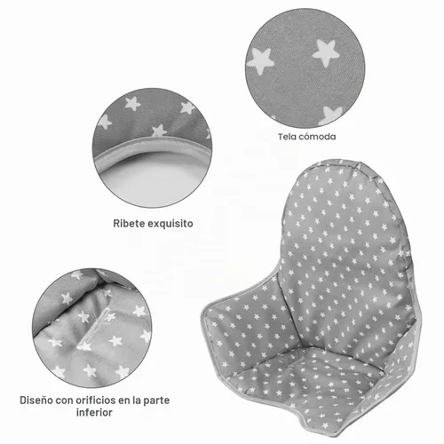 Vista 3 de Twoworld Cojín para silla alta IKEA Antilop, funda de asiento para silla alta de bebé, cojín para silla alta IKEA Antilop (gris de moda)
