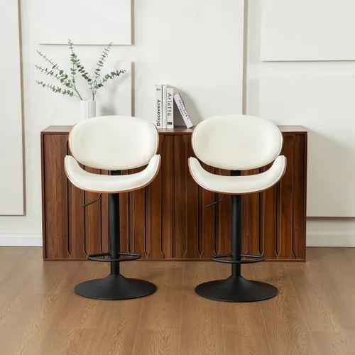 Vista 7 de Kidol & Shellder Taburetes de bar individuales grandes con respaldo de 21 pulgadas, sillas de bar modernas giratorias de altura ajustable, taburetes