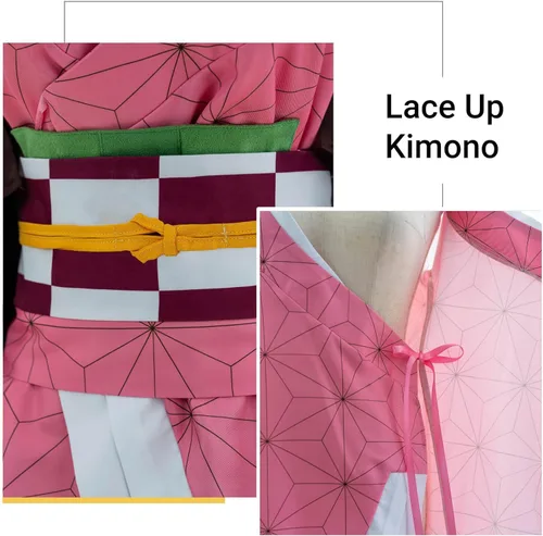 Vista 6 de Nuoqi Zentisu Tanjiro Cosplay - Disfraz de Giyuu Tomioka para adultos disfraz de anime Shinobu para Halloween