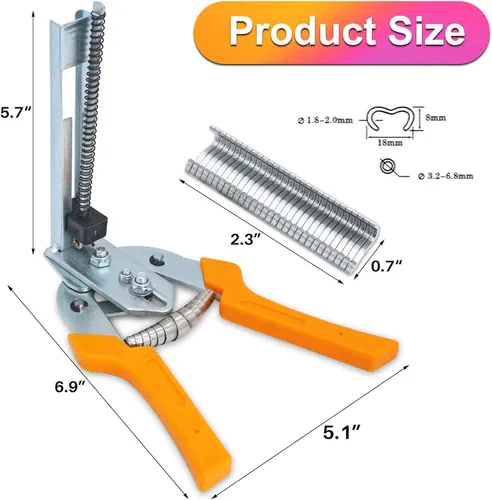 Vista 7 de Juego de 2400 anillos y alicates tipo M para cerdo Wire Cage Clips and Fencing Pliers for Auto Upholstery Repair & Chicken Rabbit Wire Mesh Cages