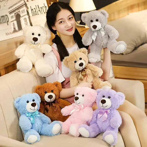 Vista 3 de Juguete de Peluche de Oso Teddy, Oso Teddy de Peluche de 13.5 Pulgadas, Animal de Peluche de Cumpleaños para Niños y Niñas Amigas
