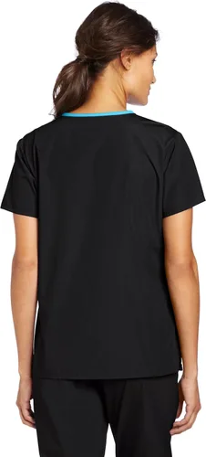Vista 2 de WonderWink Charlie Uniformes médicos de 5 bolsillos, con cuello en Y para mujer