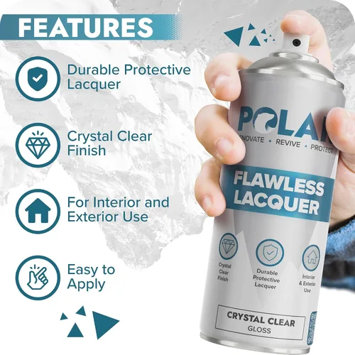 Vista 3 de Polar Clear Gloss - Spray de laca impecable – 4 x 13.5 onzas líquidas – Pintura en aerosol transparente – No se amarillenta y resistente a