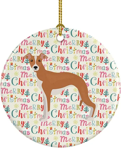Vista 61 de Caroline's Treasures Abyssinian Sand Terrier - Adorno de cerámica para colgar en el árbol de Navidad, para el hogar, Navidad, fiestas, regalo, 3