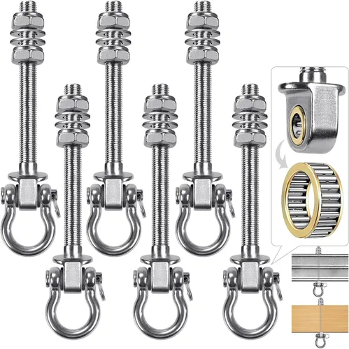 Vista 17 de 2 perchas de columpio resistentes con rodamientos, accesorios de columpio de acero inoxidable para vigas de madera y metal, ganchos para colgar