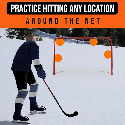 Vista 7 de Top Shelf Targets Paquete de 4 objetivos magnéticos de hockey – Ayudas de tiro duraderas de 8 pulgadas para redes de hockey y lacrosse