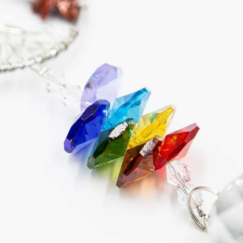 Vista 8 de 2 paquetes de atrapasoles de cristales colgantes – Colgante de cristal de árbol de la vida, adorno de cristal arco iris, bola de cristal, cristales