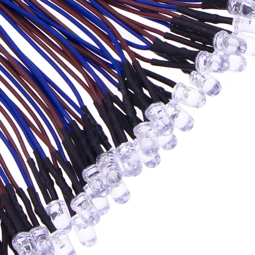 Vista 11 de 35 luces LED blancas precableadas de 0.197 in, diodos LED ultrabrillantes de 12 V y 0.197 in, resistencia integrada para proyectos de bricolaje