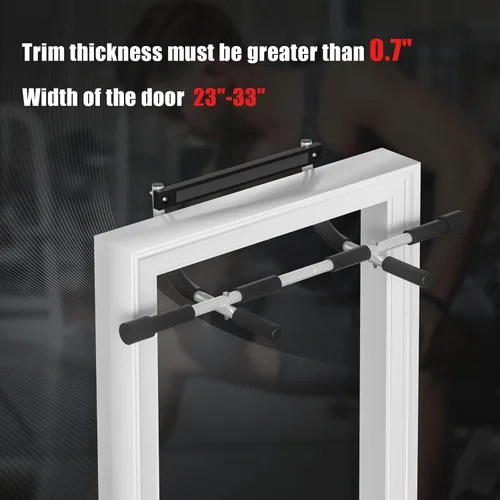 Vista 5 de Barra de dominadas para puerta, barra de dominadas portátil para entrenamiento de fuerza, barra de entrenamiento de fitness corporal con acero