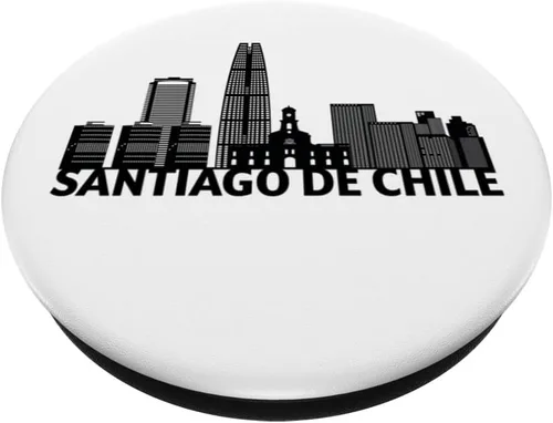 Vista 2 de Santiago de Chile City Skyline Silhouette Outline Sketch PopSockets Swappable PopGrip