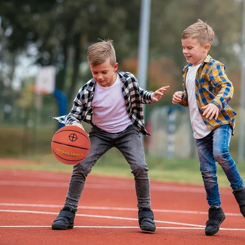 Vista 3 de KUYOTQ Kids Toddler Youth Adult Size 3/4/5/6/7 Basketball 22/25.5/27.5/28.5/29.5" Thickened Rubber or Faux Leather Indoor Outdoor Basketball for