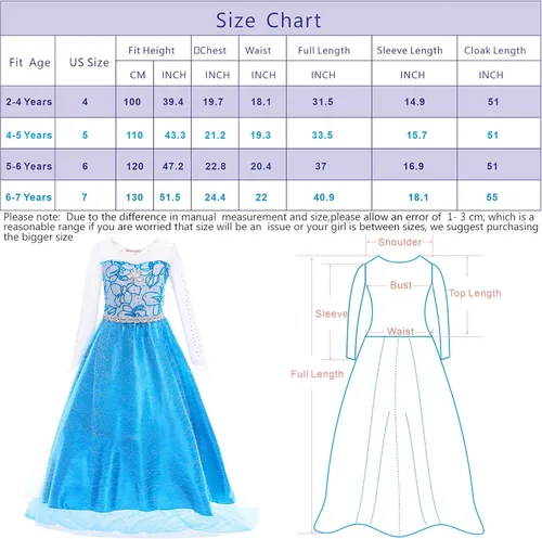 Vista 6 de Familycrazy Princess Costume, Princess Dresses for Girls Dress up Fancy Halloween Christmas for Toddler with Accessories