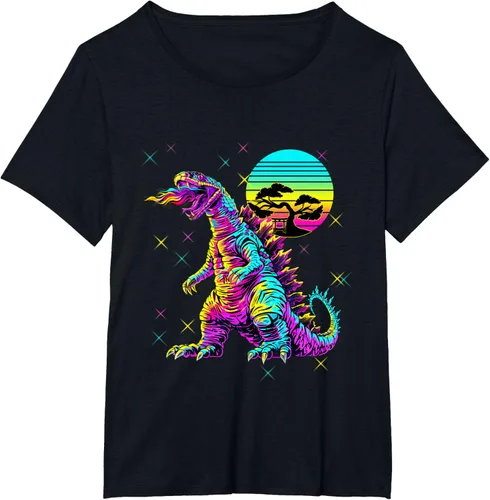 Vista 19 de Cool Streetwear synthwave 80s 90s retro anime snakezilla camiseta, Negro