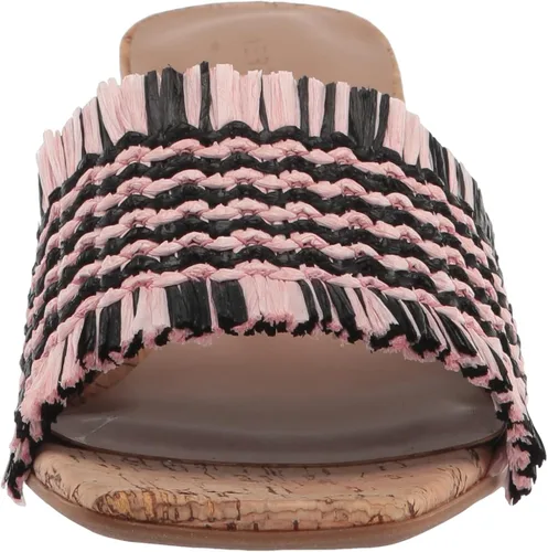 Vista 2 de Aerosoles Sandalias de tacón Rufina para mujer, Rosa Combo Rafia Vegana