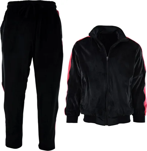 Vista 2 de Conjunto de terciopelo para hombre con bolsillos con cremallera y forro de terciopelo