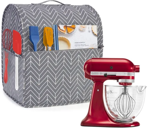 Vista 10 de Yarwo - Cubierta para mezclador compatible con KitchenAid de 4,5 qt y todos los modelos de 5 qt, cubierta protectora contra el polvo con asa Gris