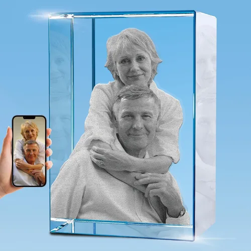 Vista 11 de HAN'S LASER Foto de cristal 3D, regalo personalizado con tu propia foto, regalo único para el día de la madre, regalo de cumpleaños para mujeres
