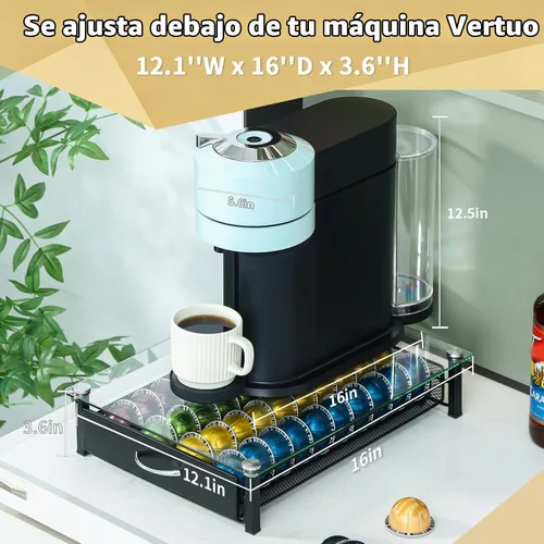 Vista 2 de Soporte para cápsulas de café con capacidad para Nespresso Vertuoline, Casual, Negro