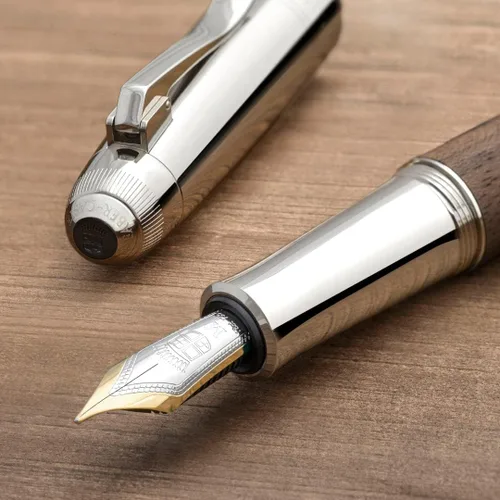 Vista 3 de Graf von Faber-Castell Pluma estilográfica Magnum Madera de nogal Pluma mediana
