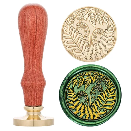 Vista 10 de Yoption Sello de cera de rama de olivo, cabeza de latón vintage, sello de cera de sellado de empuñadura de madera para boda, Navidad, fiesta