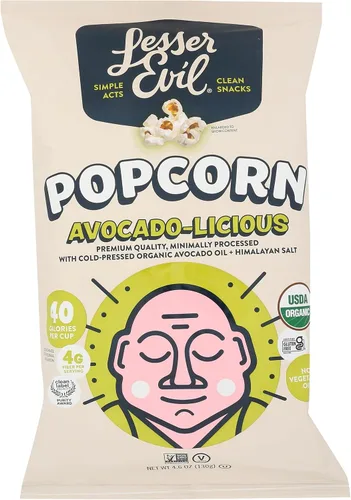 Vista 27 de LesserEvil Palomitas de maíz orgánicas "Avocado-licious", exclusivo de Amazon, calidad premium, mínimamente procesado, sin aceite vegetal, 4.6