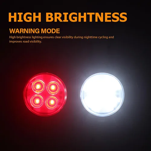 Vista 3 de FRCOLOR Rechargeable Bike Rear Reflector and LED Bicycle Front Tail Light Set USB Waterproof Cycling Safety Warning Lamp for Night Riding Mountain