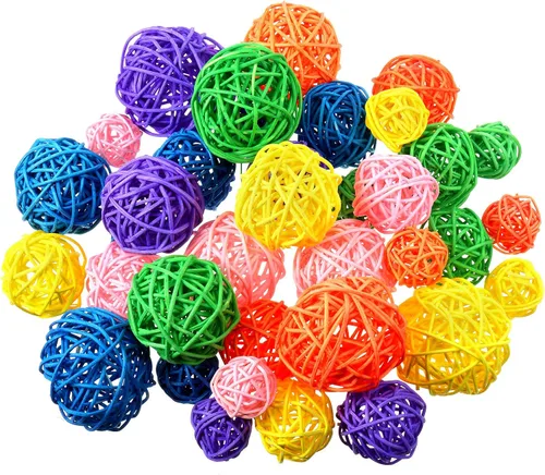 Vista 25 de Patelai 36 Piezas Bolas de Mimbre de Ratán Bolas Decorativas para Jarrón Centro de Mesa Cuencos Esferas de Relleno para Decoración del Hogar, 4 Boho