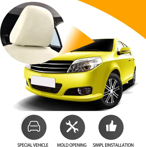 Vista 4 de Paquete de 2 fundas para reposacabezas de asiento de automóvil, repuesto para reposacabezas de asiento, protector de reposacabezas flexible