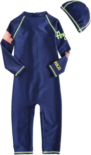 Vista 2 de Vivobiniya Niño niño trajes de baño bebé niño cuerpo completo traje de baño protector erupción traje de baño contraste color upf50+