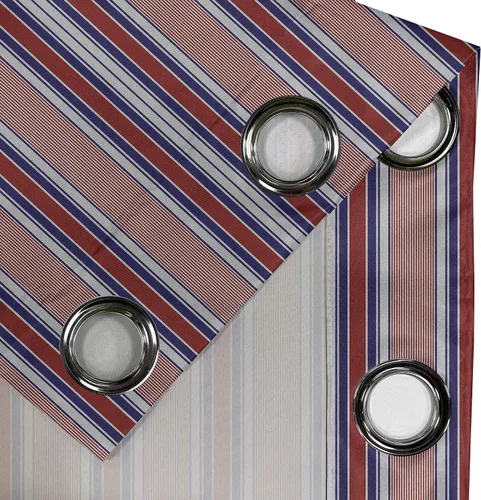 Vista 4 de Ambesonne Cortina a rayas con ojales, diseño de líneas verticales, diseño abstracto, formas geométricas, cortinas decorativas de 2 paneles