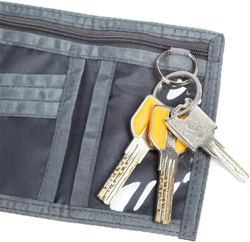 Vista 5 de Billetera para niños y niñas, billetera para niños pequeños, billetera de lona triple para exteriores, billeteras juveniles para niños y niños