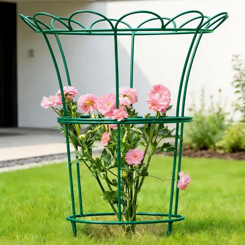 Vista 14 de Soportes de peonía para plantas de exterior, estacas de dalia de 18.5 x 22.9 pulgadas Negro