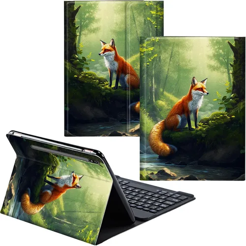 Vista 91 de Funda para Samsung Galaxy Tab S6 Lite 2022/2020 Teclado Inalámbrico Desmontable y Cubierta De Soporte De Cuero PU Funda Protectora Para Samsung