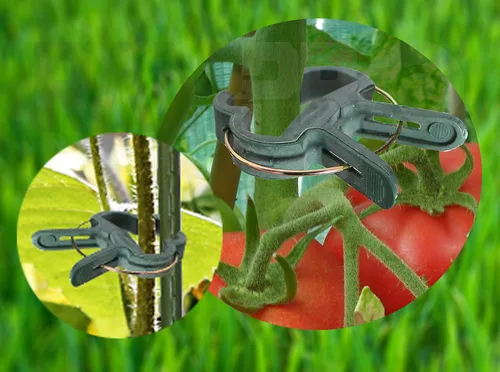 Vista 8 de Ram-Pro - 20 clips de agarre para plantas y flores, herramienta para apoyar o alisar tallos de plantas, tallos y enredaderas, clips de jardín
