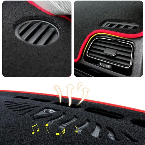 Vista 5 de HATHWAY Funda para salpicadero de automóvil, color negro multifunción para Toyota Land Cruiser Prado 2018 2019 LHD, color negro Lhd Lado Negro