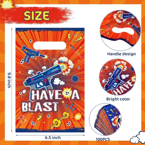 Vista 2 de Pajean 100 bolsas de regalo de guerra para fiesta de baby shower, bolsas de golosinas de guerra para fiesta de cumpleaños de guerra, suministros