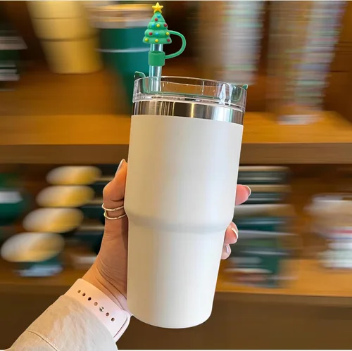 Vista 5 de 4 tapas de paja de 0.394 in para vasos, puntas de popote de silicona para popotes Stanley Cup – Accesorios para vasos Stanley Cup