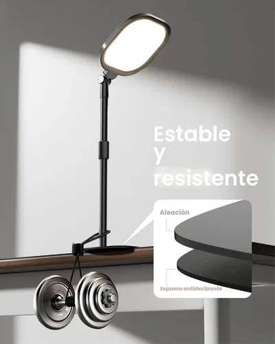 Vista 8 de Iluminación de videoconferencia para reuniones de zoom, anillo de luz para escritorio con soporte flexible, 30 modos de luz, iluminación de zoom