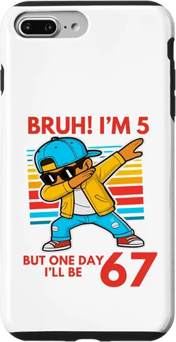 Vista 12 de Bruh I'm 5 But One-Day I'll Be 67 Retro 5th Birthday Kids Case for iPhone 17