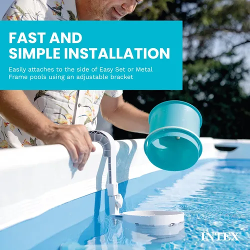 Vista 4 de Intex Deluxe Limpiador automático de superficie para piscina montado en pared - 800 GPH+