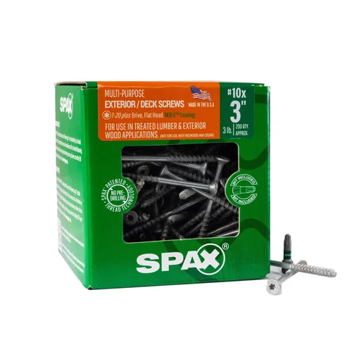 Vista 42 de SPAX Tornillos de madera para cubierta de cabeza plana exterior #8 x 1-1/2 pulgadas, construcción Torx T-Star Plus (550 EA) broca de 3 libras