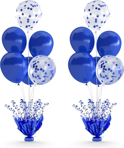 Vista 13 de 2 Juego de Globos de Mesa Negros con Spray de Aluminio para Centro de Mesa con Globos Negros y de Confeti, Kit de Soporte para Decoración de Mesa