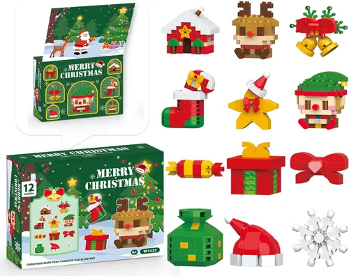 Vista 14 de Christmas Advent Calendar 2026 Building Sets Compatible with Lego Christmas 24 Days Countdown Gifts 24 Packs Christmas Model Building Micro Blocks