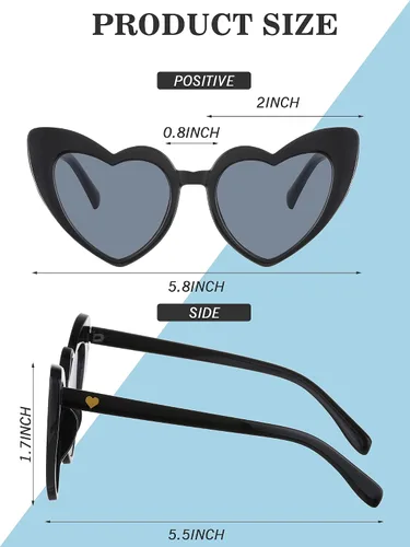 Vista 2 de 10 pares de gafas de sol para dama de honor con forma de corazón para mujer fiesta boda propuesta