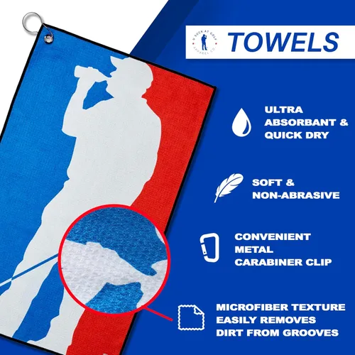 Vista 2 de U Suck at Golf Divertida toalla de golf para hombre, microfibra súper absorbente, secado rápido, textura de gofre e impresiones de diseño único